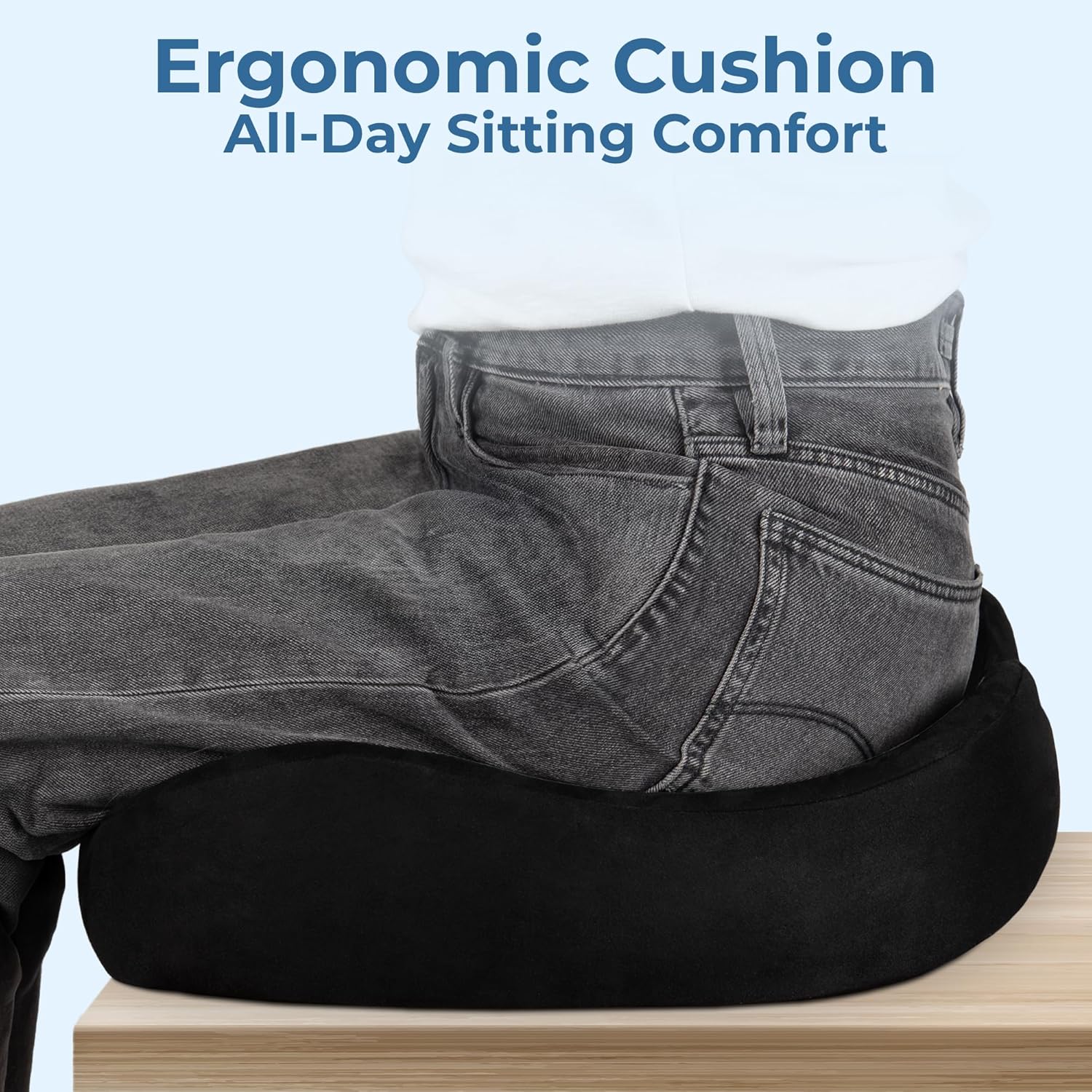 AUCT 20796 - $55 5 STARS UNITED Seat Cushion - Memory Foam Chair Cushion for Tailbone Pain Relief - Erg - Image 4