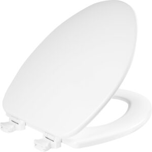 AUCT 21822 - CHURCH Toilet Seat, Easy Clean Hinges Release for Deep Cleans, Durable Enameled Wood Seat,