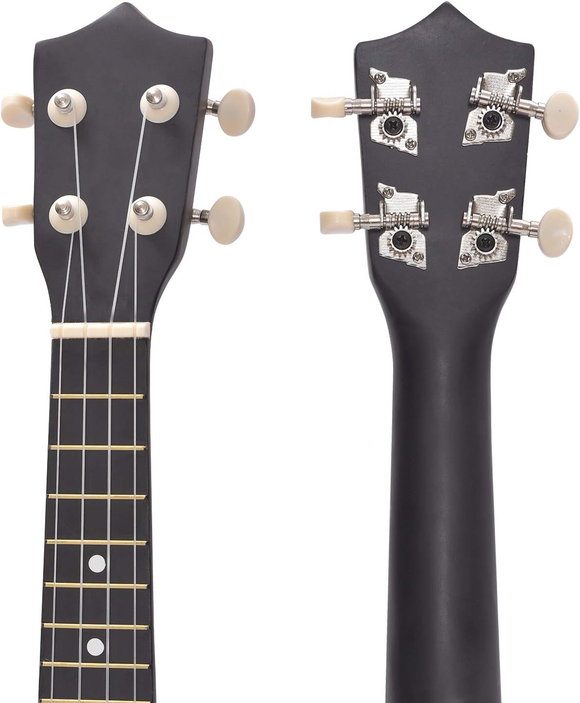 AUCT 21055 - Soprano Ukulele Beginner, 21 Inch Basswood kids Ukuleles Starter Kit Black - Image 4