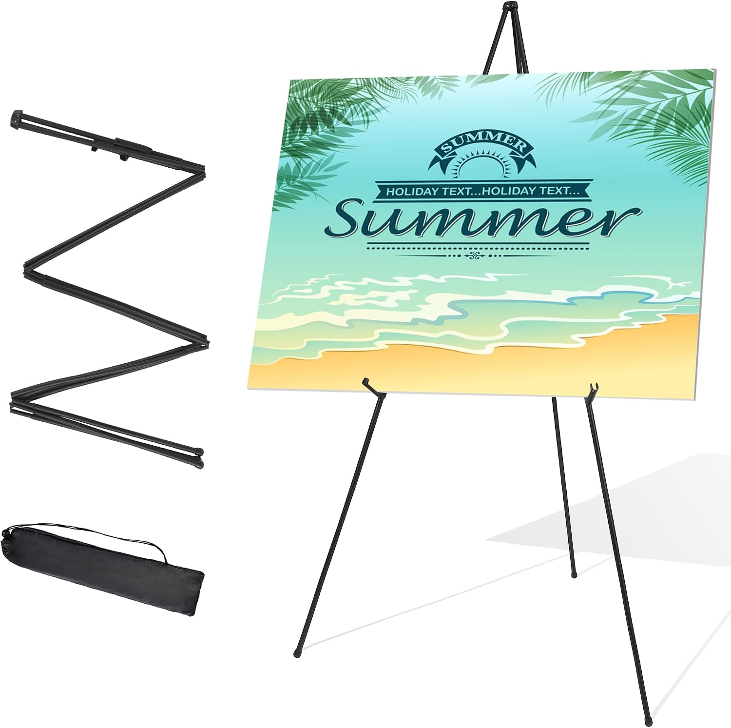 AUCT 22488 - Easel Stand for Wedding Sign & Poster Display 63' Portable Art Easel for Floor Adjustable