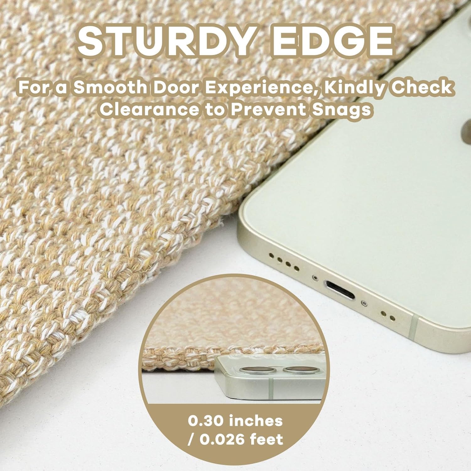 AUCT 20274 - $110 EARTHALL Washable Area Rug, Non Slip, 6x9 Ft, Golden Beige/White - Image 3