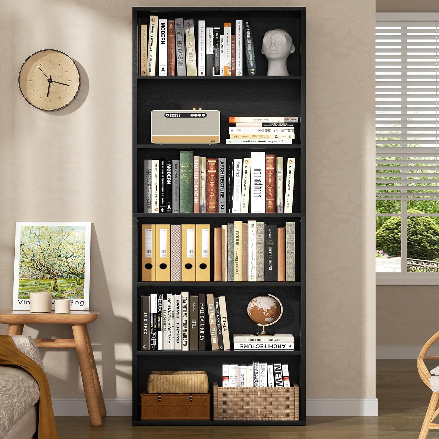 AUCT 22048 - $73 Shintenchi Bookshelf,6-Tier Open Bookcase and Bookshelves,6 Shelf Display Storage Shel - Image 2