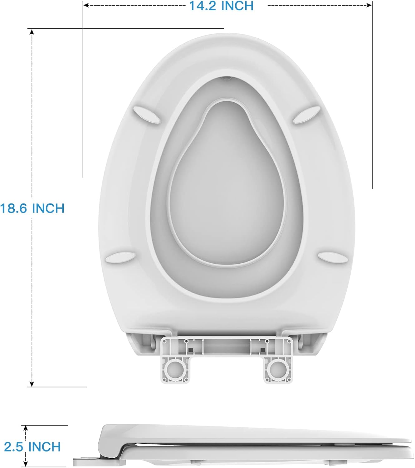 AUCT 21667 - Elongated Toilet Seat With Toddler Seat,PP Material Family Toilet Seat Cover with Adult an - Image 3
