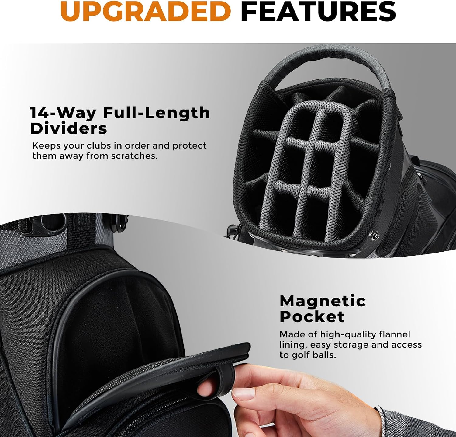 AUCT 20971 - $130 uniHimal 14-Way Golf Stand Bag Lightweight, Magnetic Pocket - Image 3