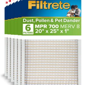 AUCT 20880 - $60 Filtrete 20x25x1 AC Furnace Air Filter, MPR 700, MERV 8, Tough on Pollen, Easy on Airf