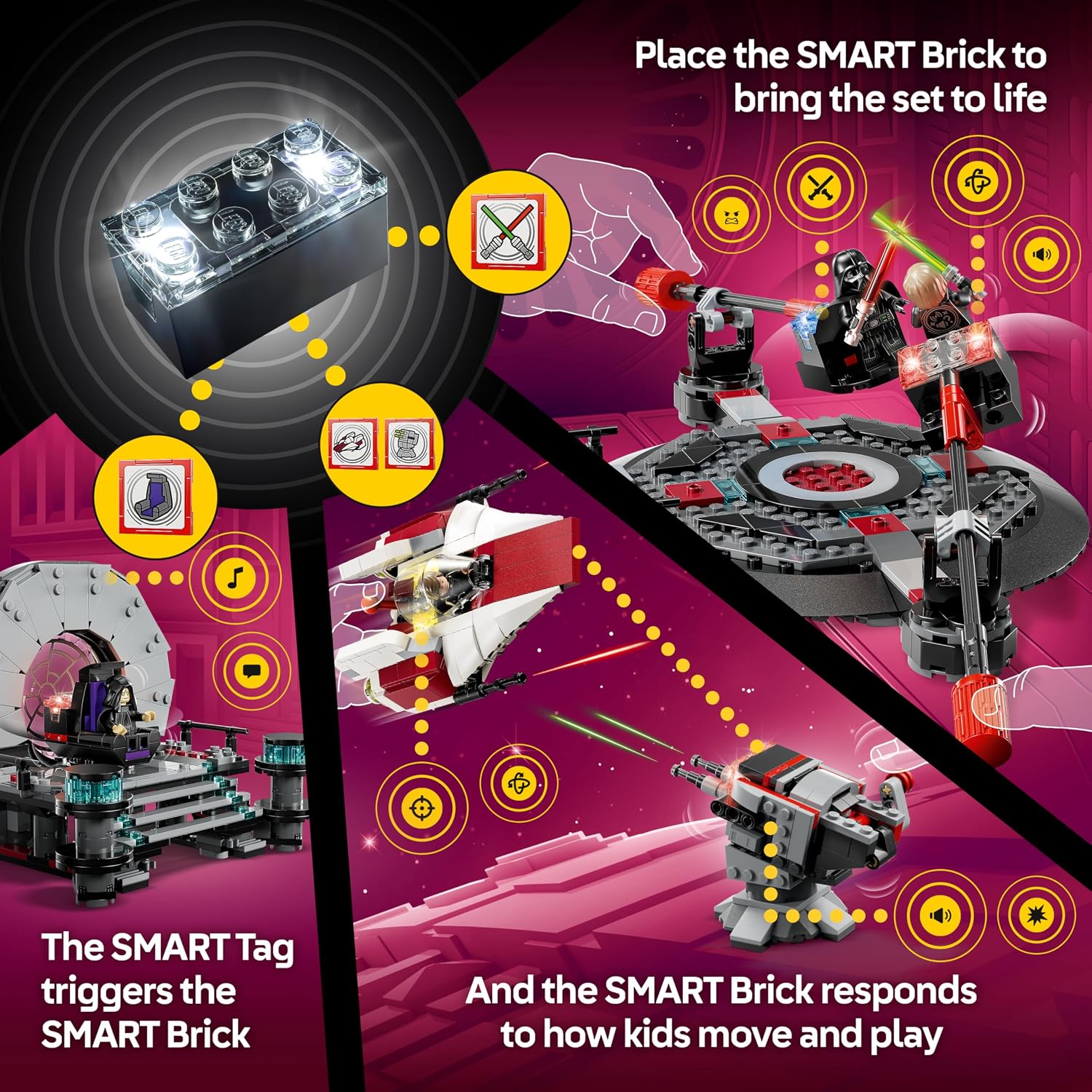 AUCT 20686 - $160 LEGO Star Wars SMART Play: Throne Room Duel & A-Wing Interactive Building Toy - All-i - Image 4