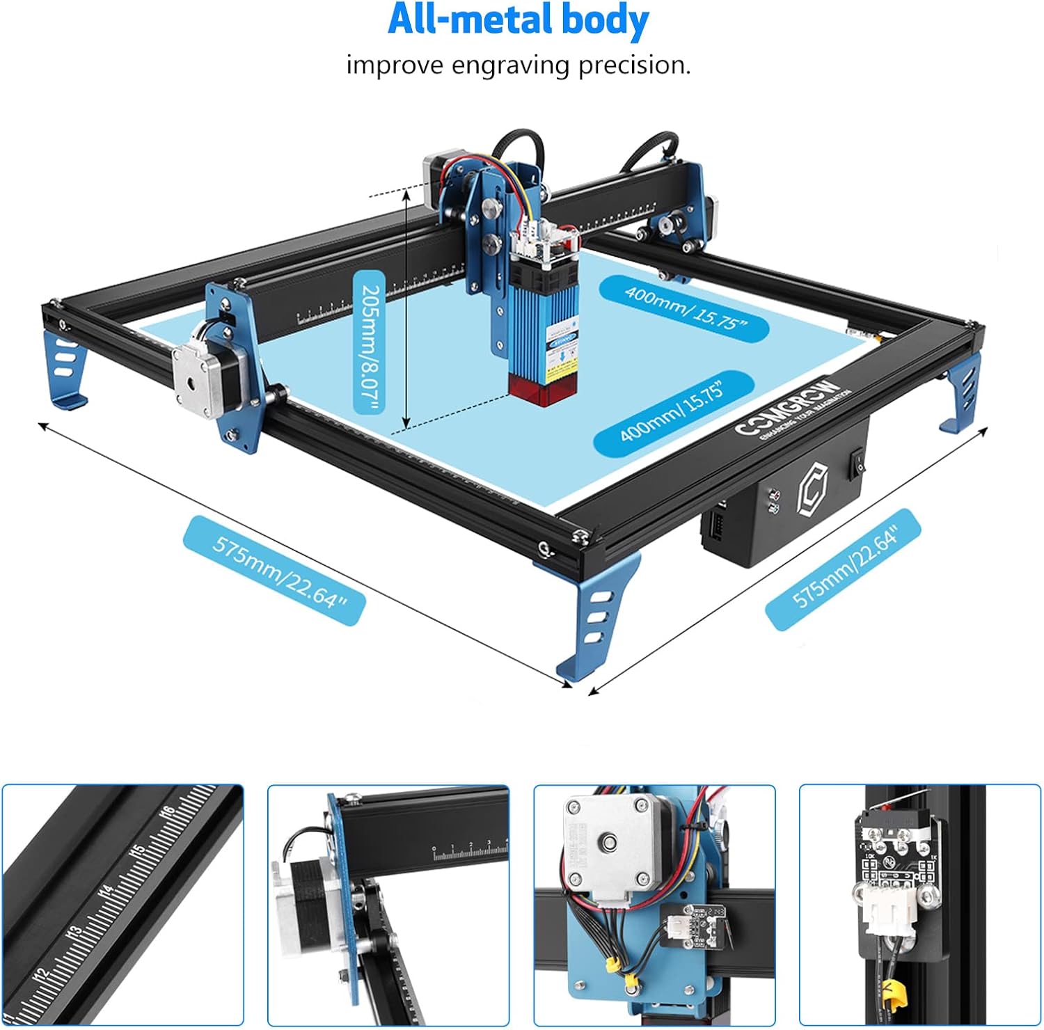 AUCT 20584 - $130 Comgrow Z1 Laser Engraving Machine 5000mW Output Power, Laser Cutter and Engraver Mac - Image 3