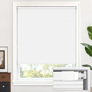 AUCT 22089 - $72 LazBlinds No Drill Cordless Cellular Shades, 30 1/2"W 64"H, Silver White