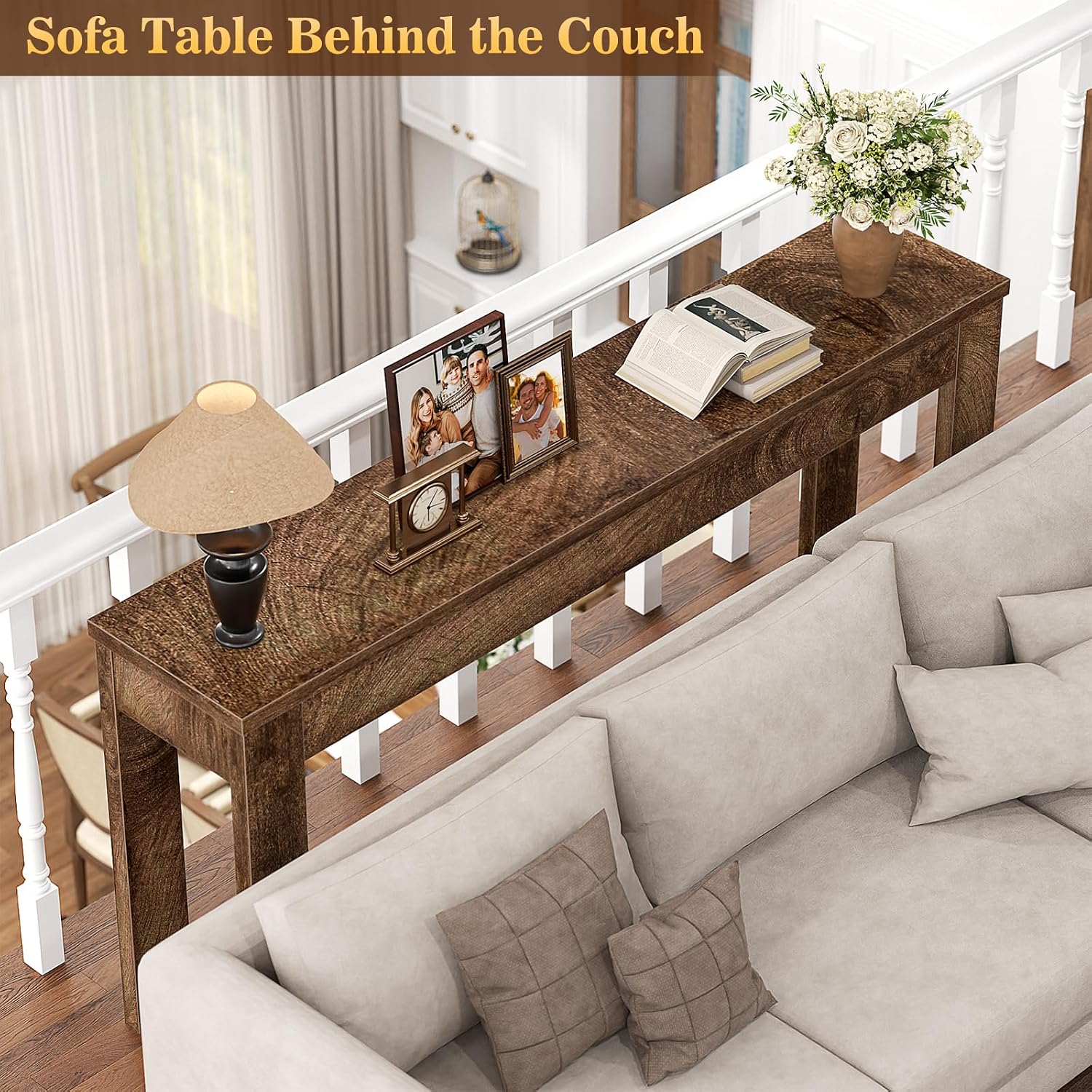 AUCT 21237 - $81 Armocity Console Table for Entryway, 47" Farmhouse Sofa Tables Narrow Long - Image 2