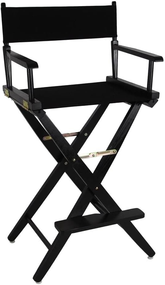 AUCT 22599 - $111 American Trails Extra-Wide Premium 30" Director's Chair Black Frame with Black Canvas