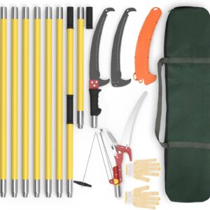 AUCT 22534 - $57 7.3-27FT Extendable Long Handle Pole Saw with Blade and Branch Scissors