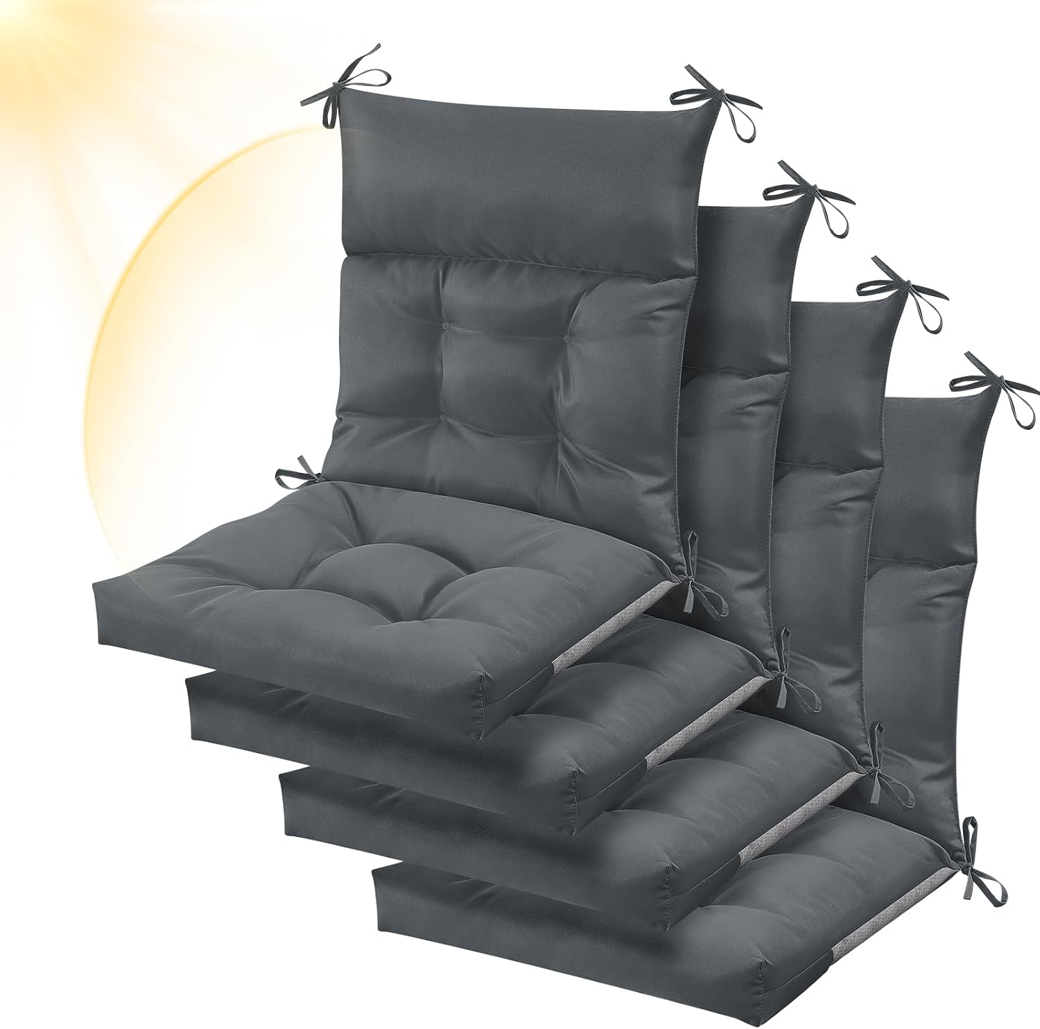 AUCT 21689 - $105 Sintuff 44 x 21 x 4 Patio Chair Cushions Outdoor Chair Cushions Seat/Back Tufted Pill