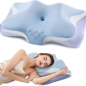 AUCT 20654 - Cervical Pillow for Neck Pain Relief, Cooling Ergonomic Memory Foam Pillows for Sleeping w