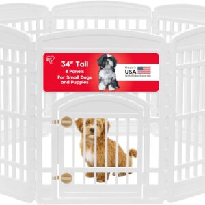 AUCT 22279 - $100 IRIS USA 8-Panel Dog Playpen, Pet Enclosure, White