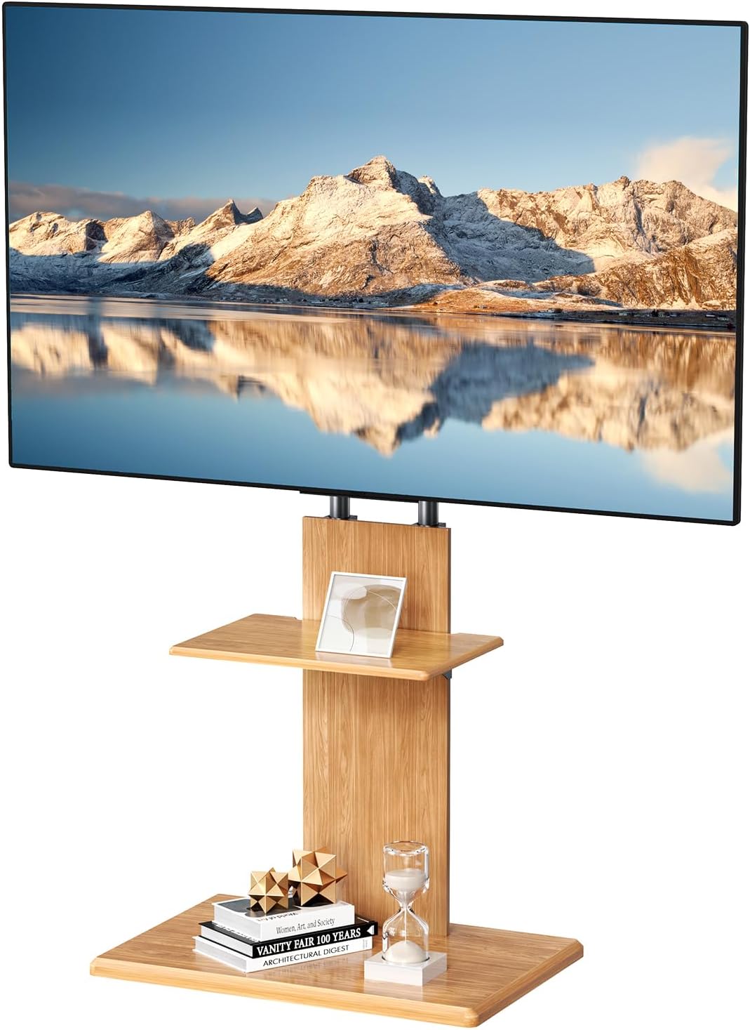 AUCT 22313 - $77 Afaloona Floor TV Stand for 32-70" TVs, Height Adjustable, Media Shelf