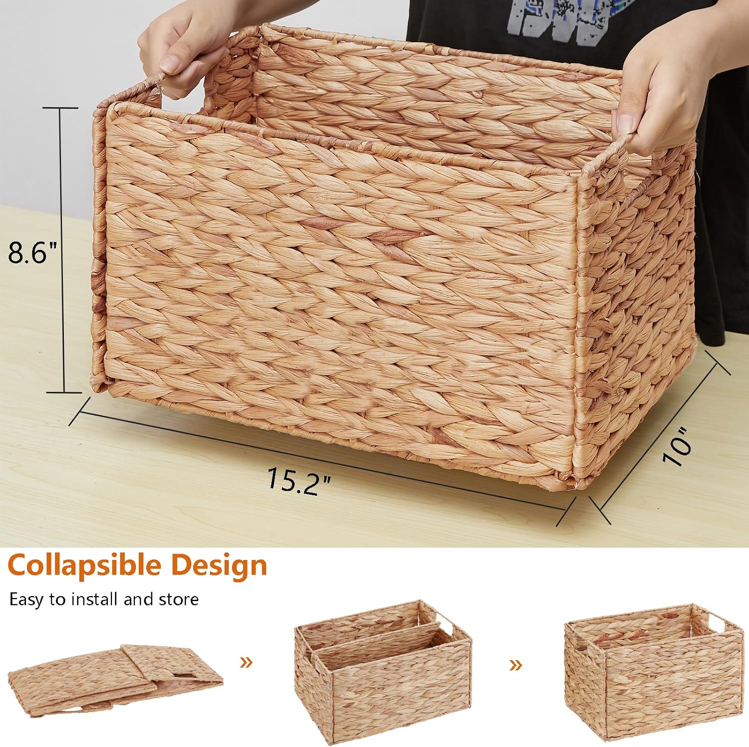 AUCT 21185 - Vagusicc Wicker Storage Basket, Set of 2 Hand-Woven Storage Baskets for Organizing, Small - Image 2