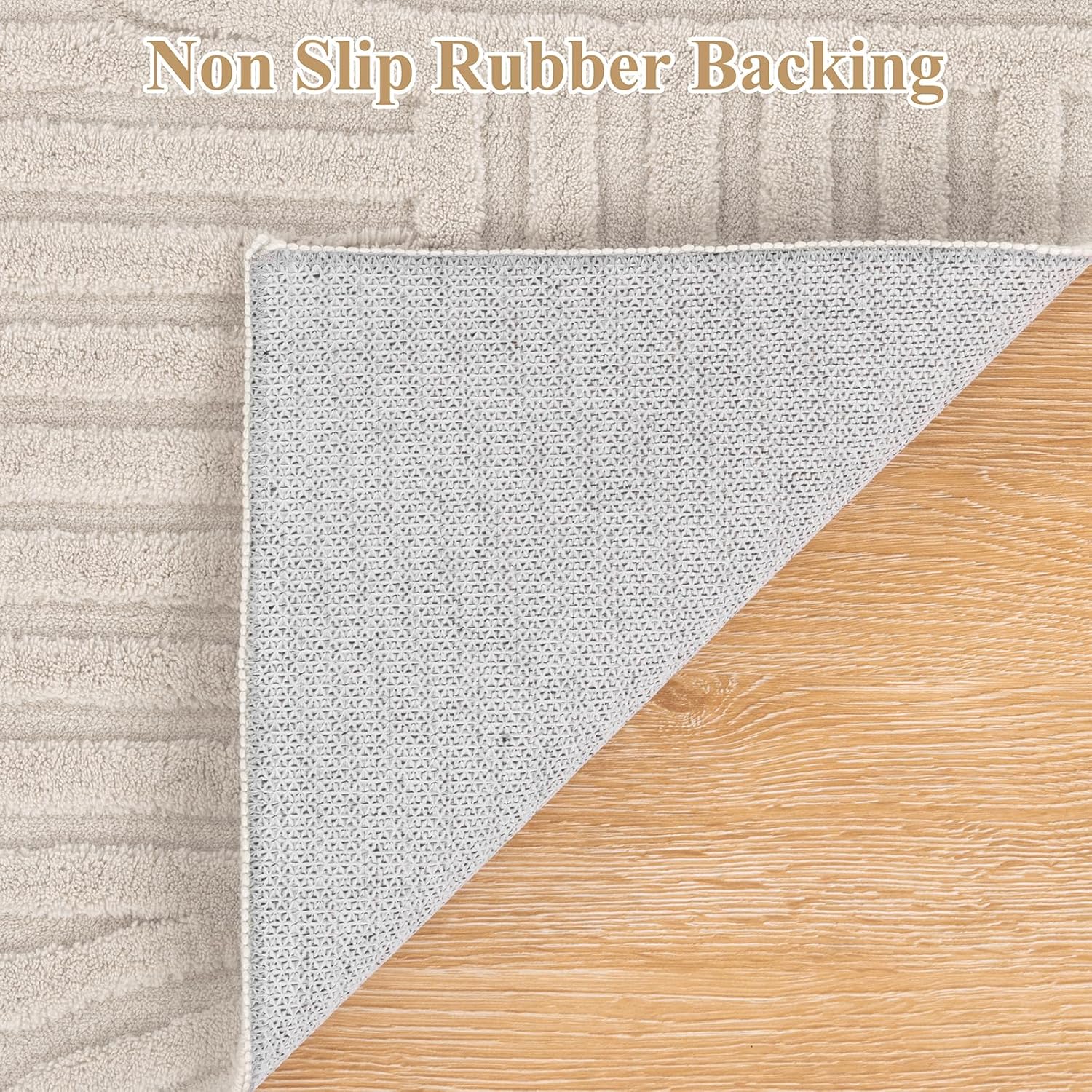 AUCT 21709 - $176 Pauwer 9x12 Area Rugs for Living Room, Modern Non Slip Washable Rug, Beige - Image 4
