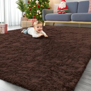 AUCT 20590 - $90 OLANLY 6x9 Machine Washable Large Area Rugs for Living Room, Bedroom, Soft Fluffy Shag