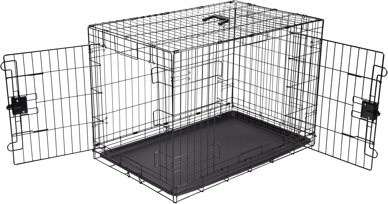 AUCT 22270 - $53 Amazon Basics Portable, Easy to Assemble, Foldable Metal Wire Dog Crate with Removable