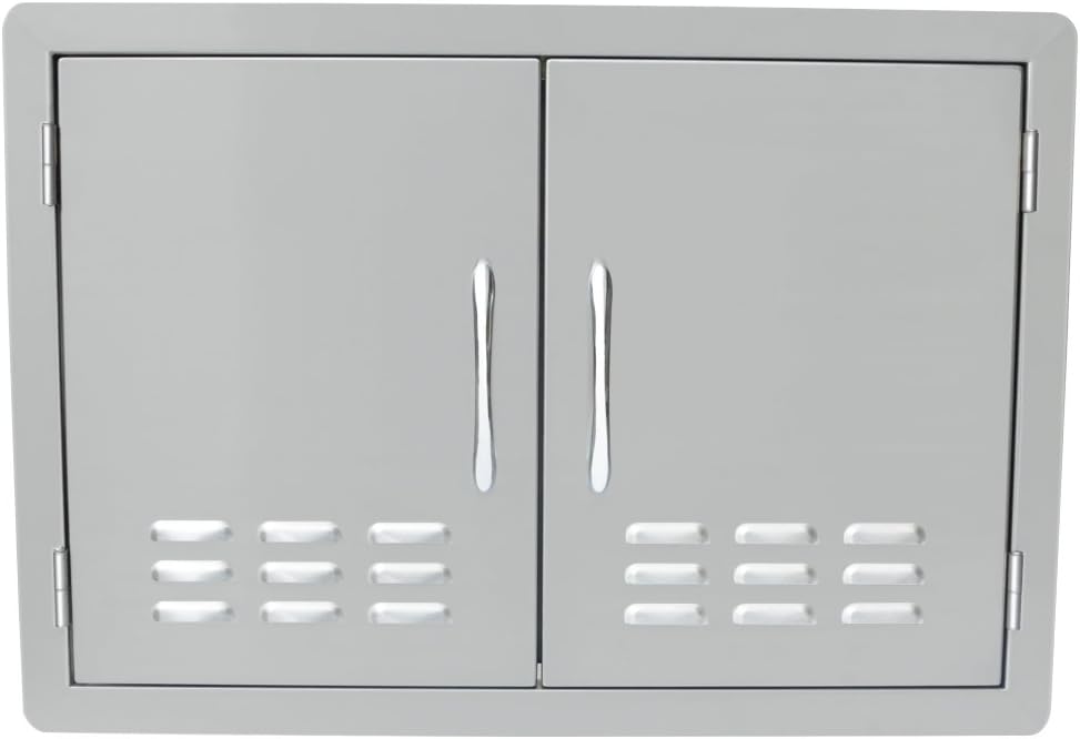 AUCT 22670 - $175 Stanbroil 30" x 21" Vented Double Access Door for Outdoor Kitchen