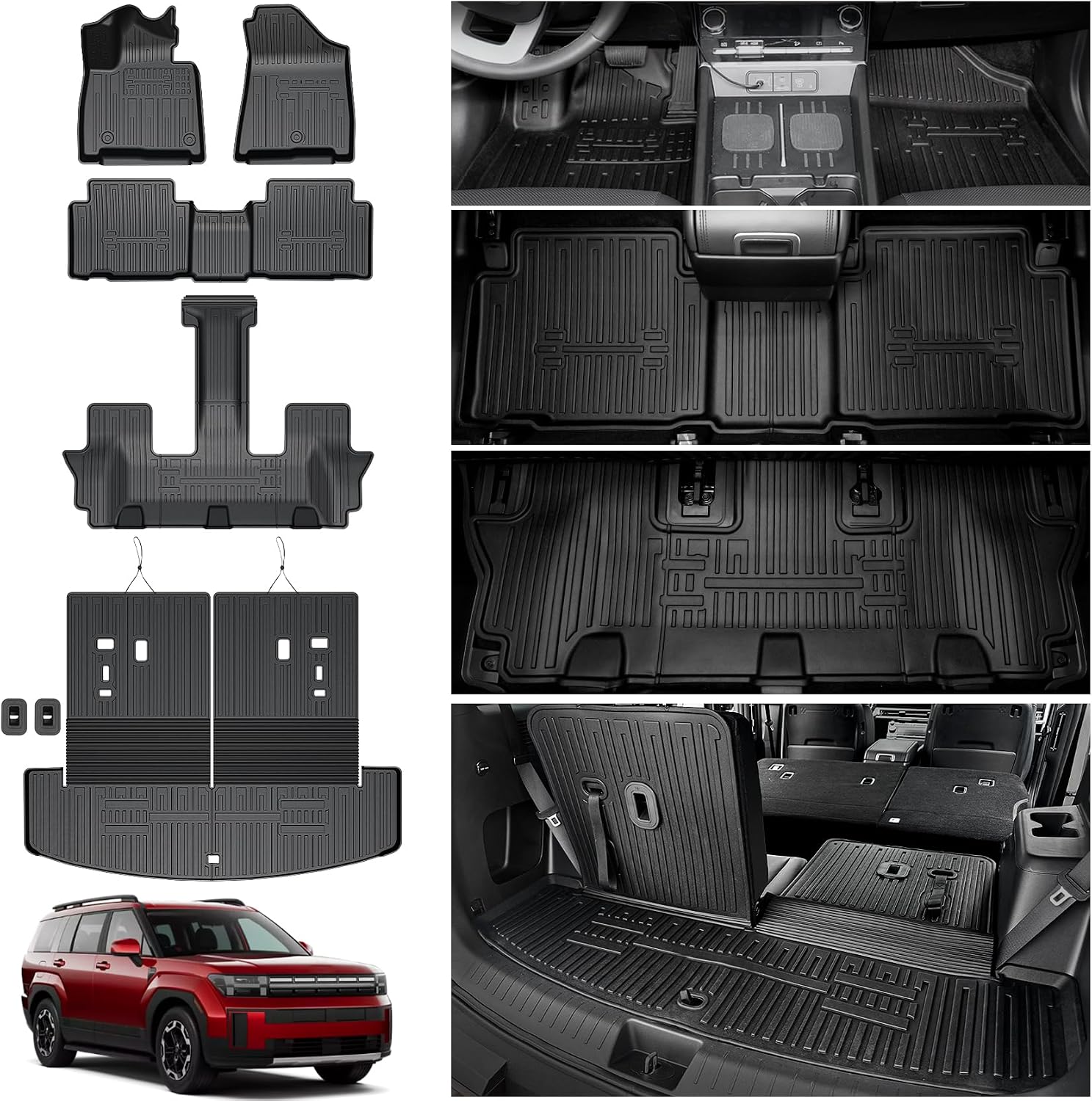 AUCT 22318 - $125 Floor Mats for Hyundai Santa Fe 2024-2027 (Fit Hybrid and Gas)