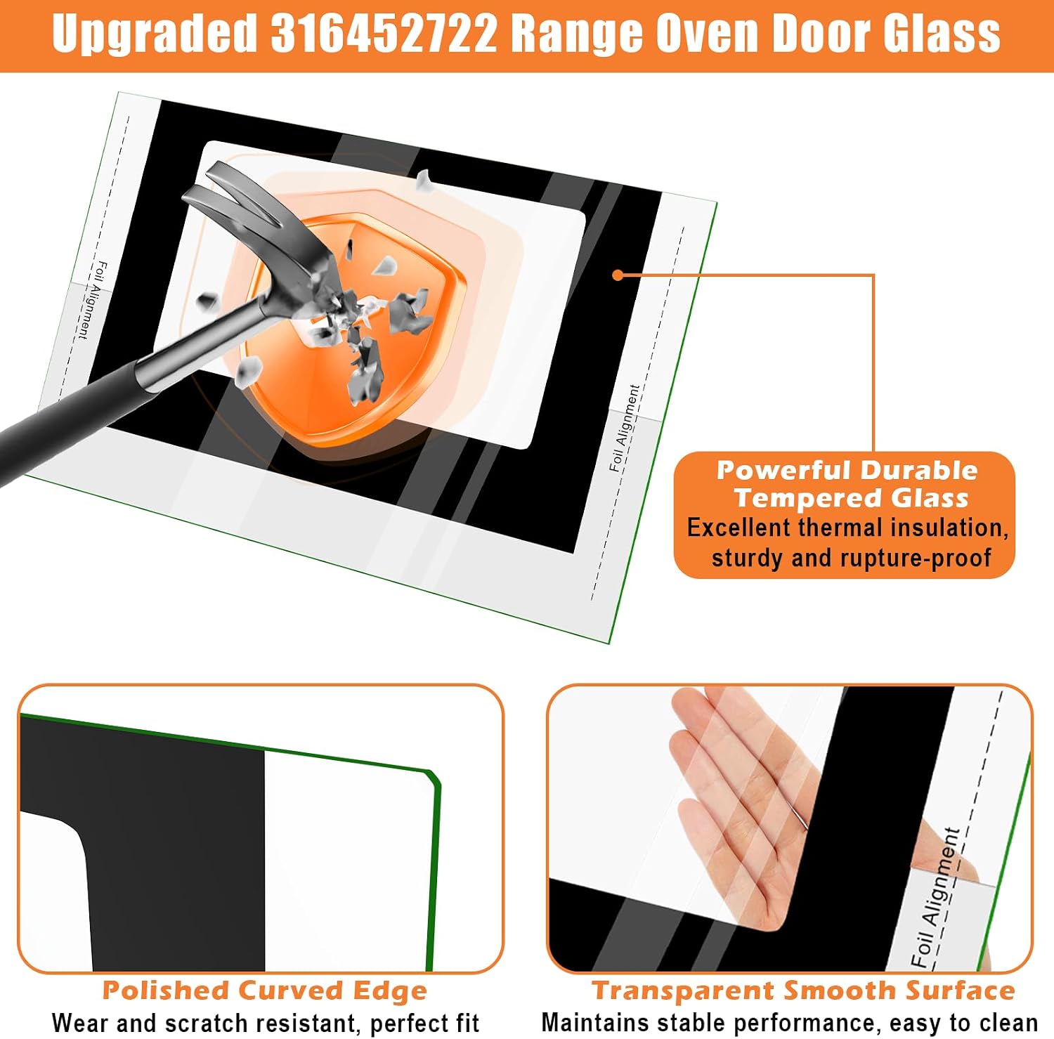 AUCT 22123 - $63 Upgraded 316452722 Oven Door Glass Compatible with Frigidaire Oven Door Glass Replacem - Image 4