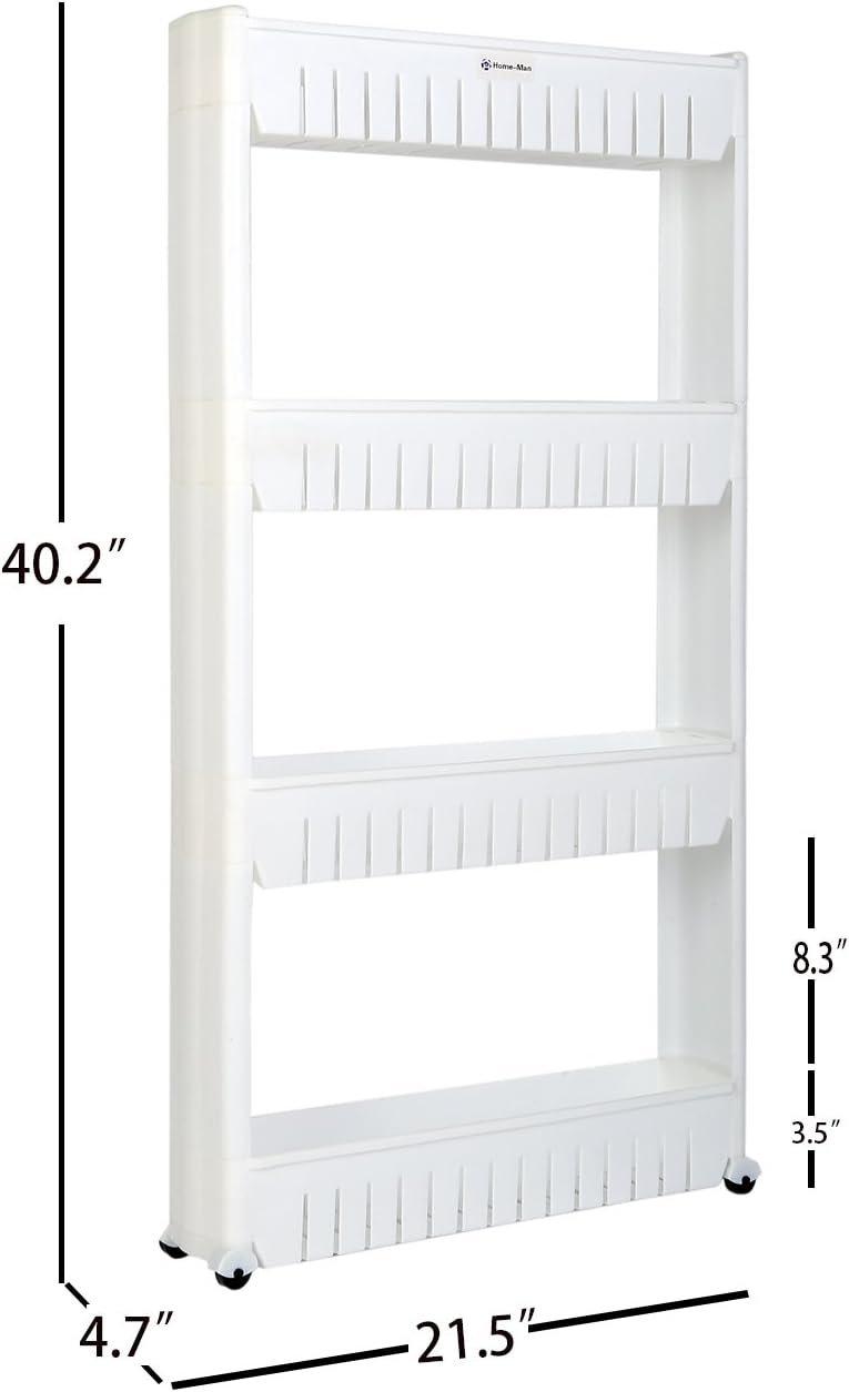 AUCT 20876 - Laundry Room Organizer, Mobile Shelving Unit Organizer with 4 Large Storage Baskets, Gap S - Image 3
