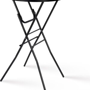 AUCT 20991 - $71 Byliable 28in Cocktail Folding Table, Round High Top Bar Height Black Table