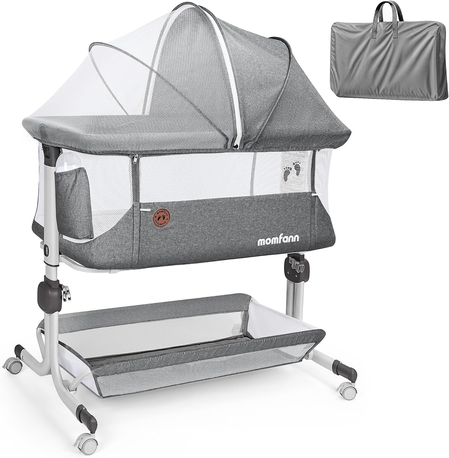 AUCT 22363 - $146 MOMFANN Baby Bassinet Bedside Sleeper with Full Mesh Sides