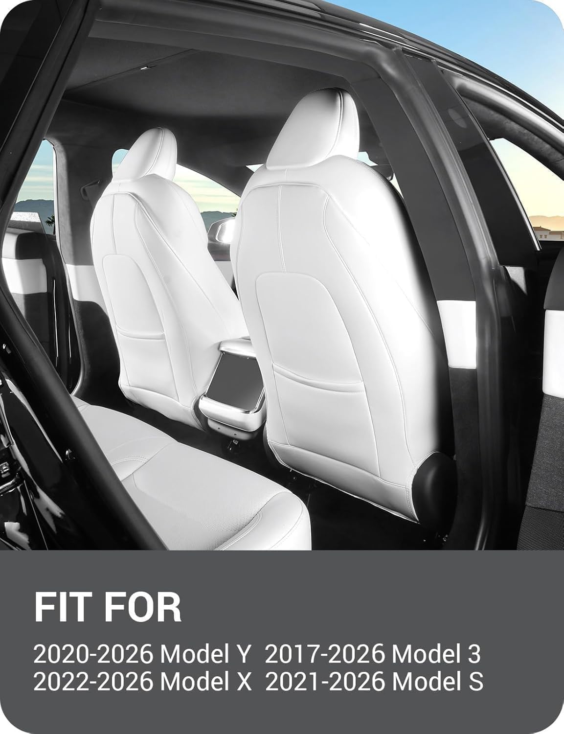 AUCT 21759 - $62 BASENOR 2026 Tesla Model Y (Juniper)/3/S/X Leather Seat Back Kick Protector - Image 3