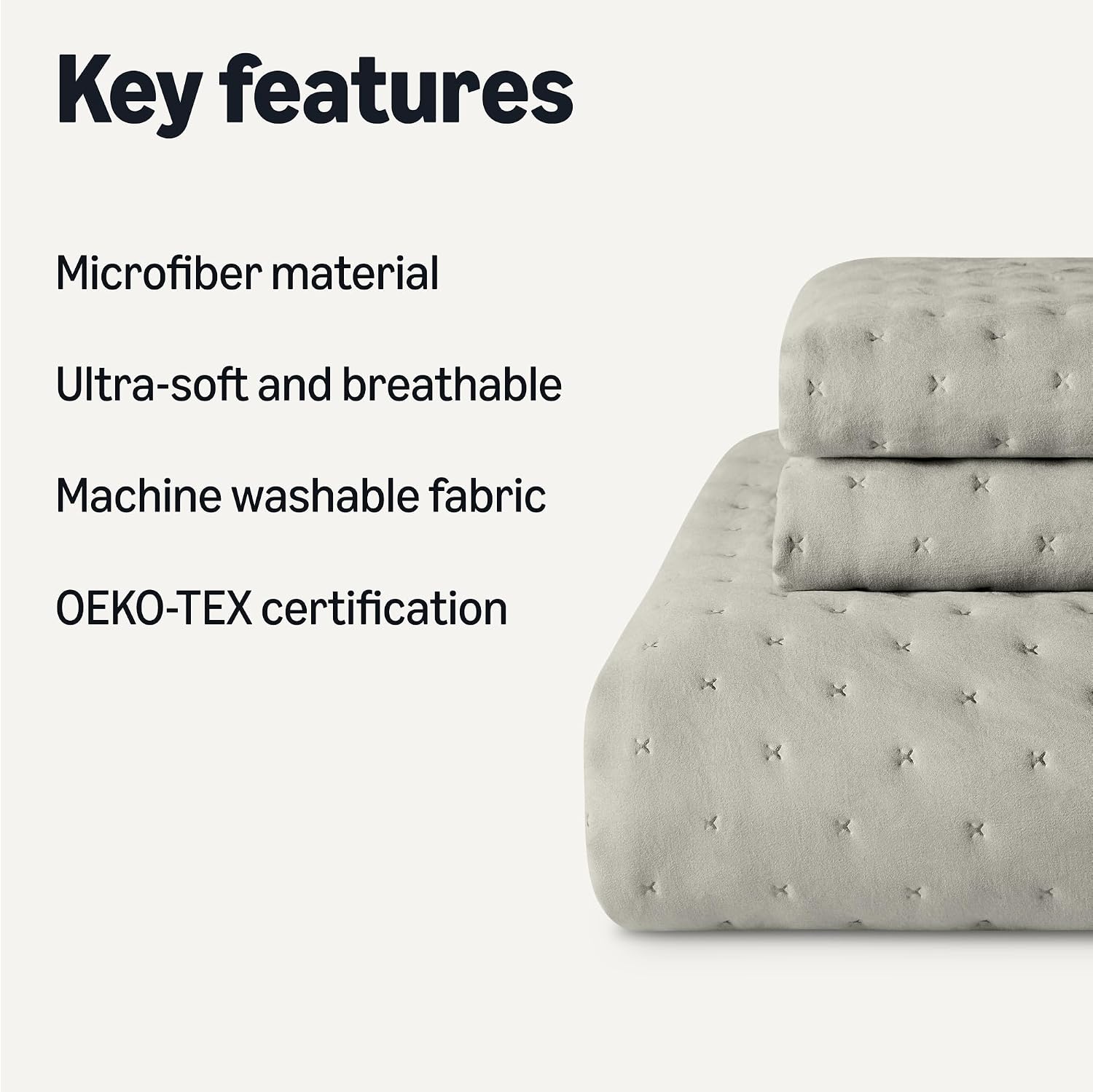 AUCT 22496 - Amazon Basics Brushed Microfiber Quilt Set, Extra Soft with Natural Texture, 3-Piece, Quee - Image 2