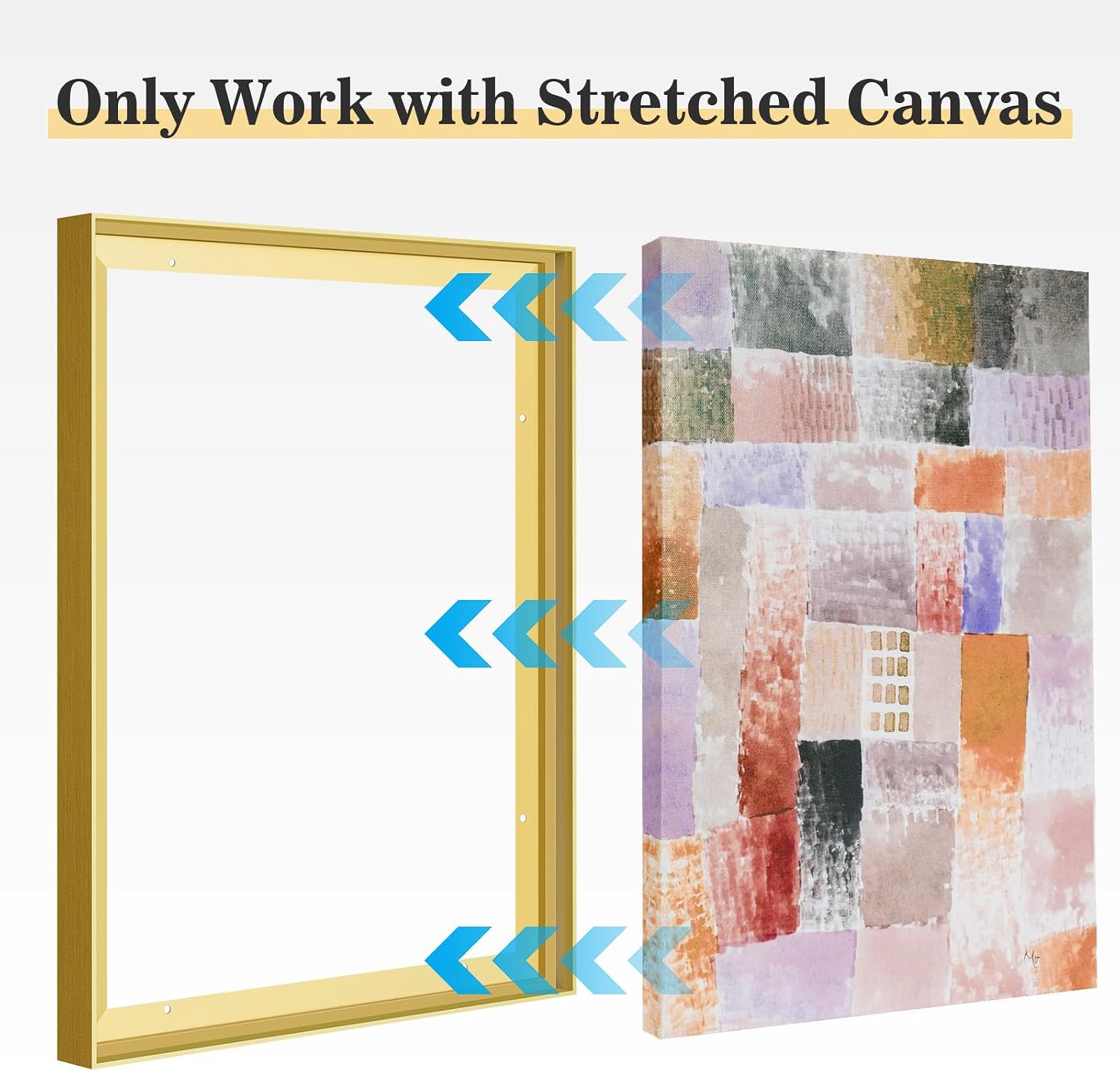 AUCT 22609 - $66 Canvas Floater Frame for 36x48 Oil Paintings Prints, 1.5" Deep DIY Metal Floating Fram - Image 4