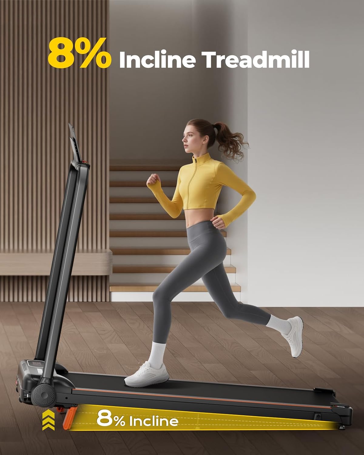 AUCT 22533 - $150 Abonow Walking Pad Treadmill with Handle Bar for Home Office - Image 4