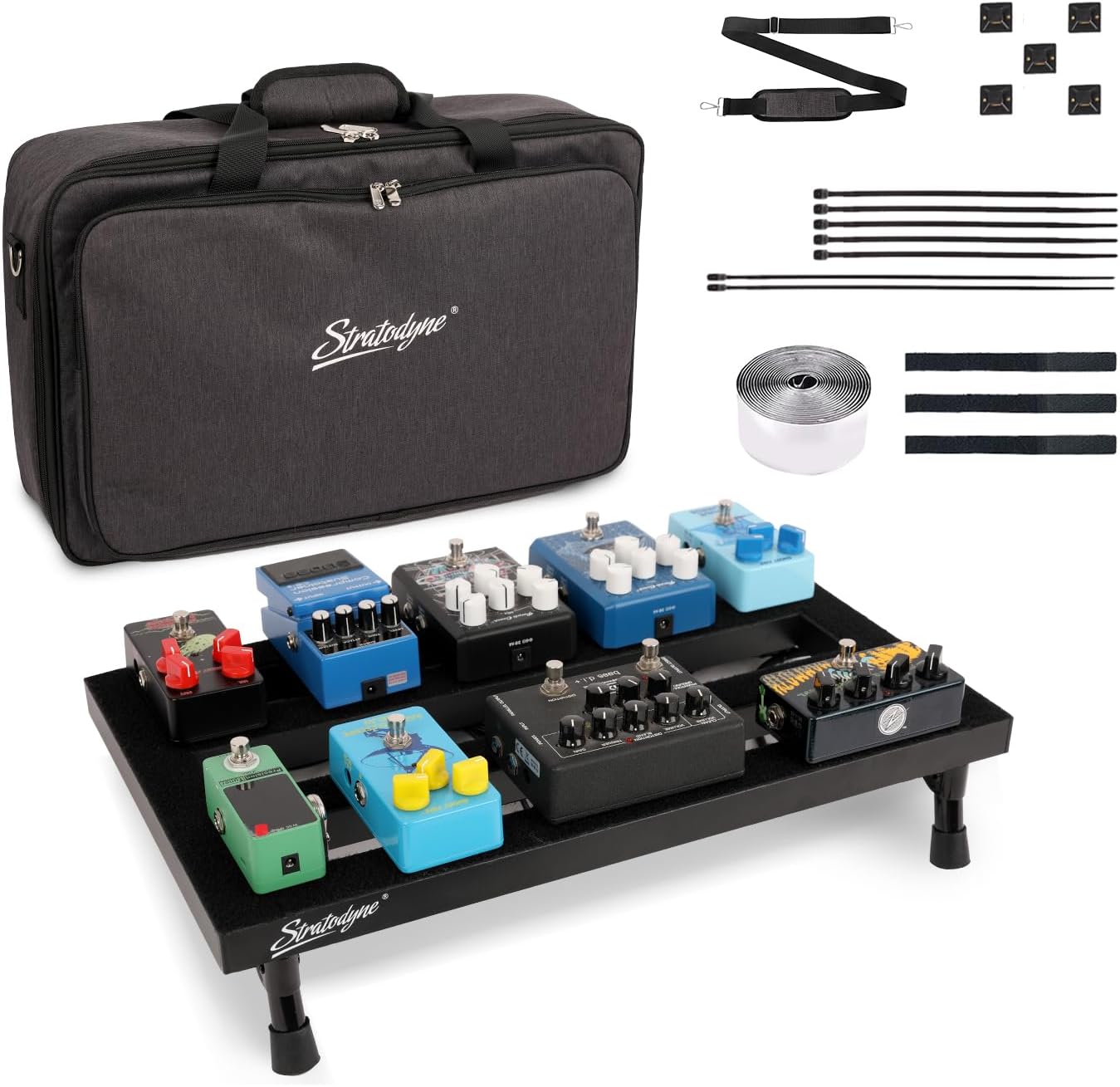 AUCT 22552 - Guitar Pedal Board 1.76lb Super light Foldable Aluminum Alloy Effect Pedalboard 19.8'x11.5