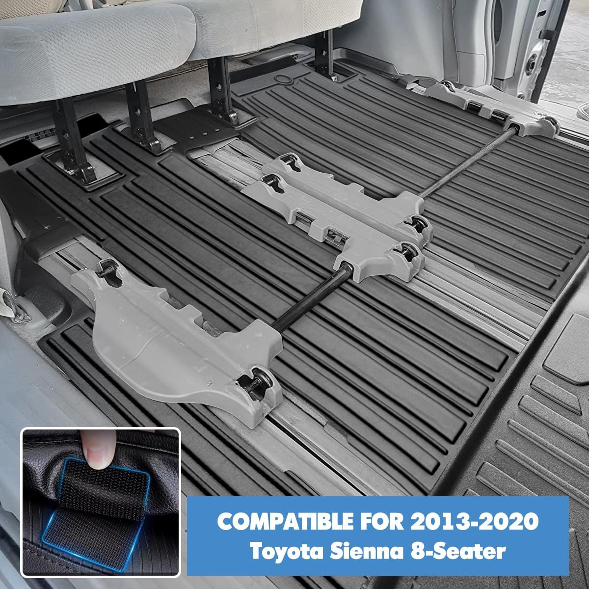 AUCT 21999 - $167 Vanseno Compatible for 2013-2020 Toyota Sienna 8 Seat Floor Mats and Cargo Liner Trun - Image 4