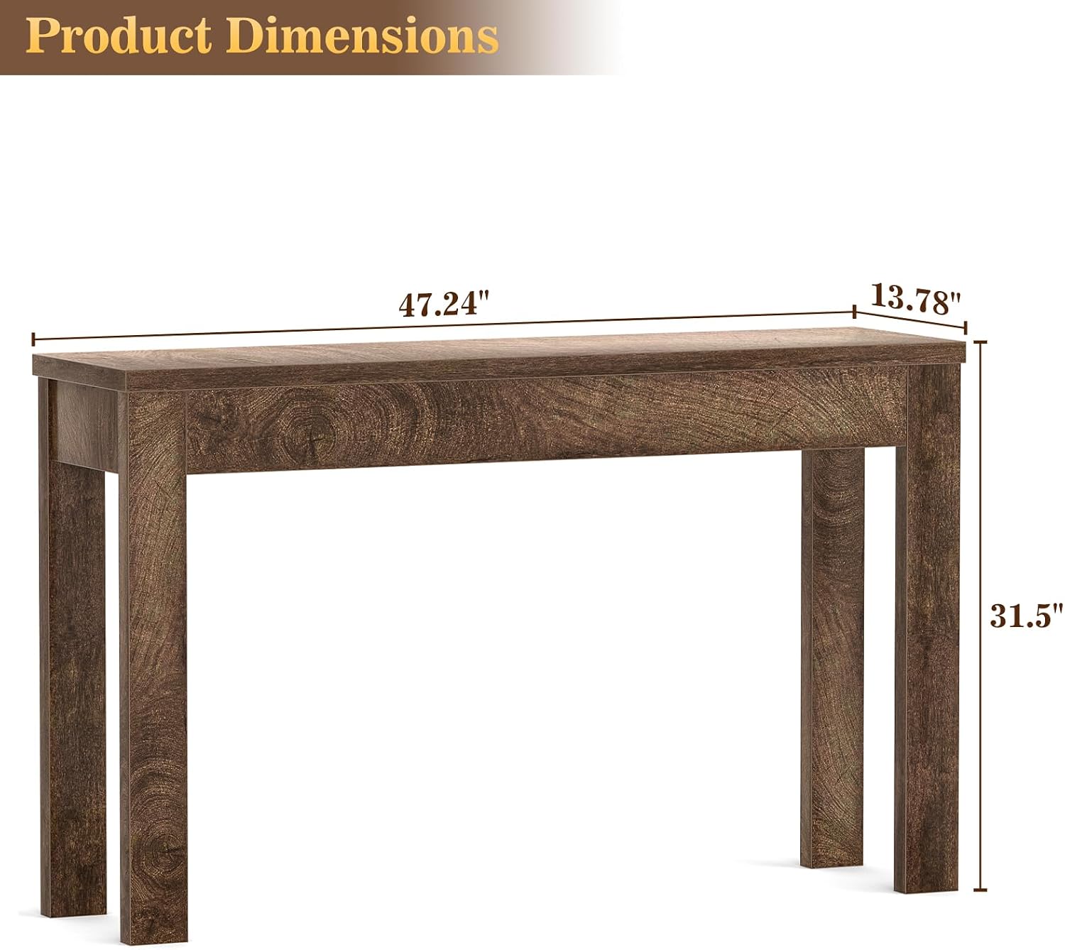 AUCT 21237 - $81 Armocity Console Table for Entryway, 47" Farmhouse Sofa Tables Narrow Long - Image 3