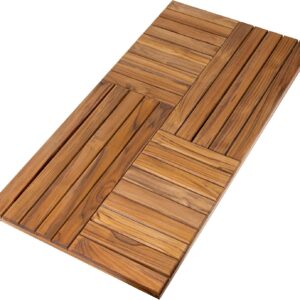 AUCT 22412 - $106 Utoplike Teak Wood Bath Mat, Extra Large Shower Mats for Bathroom 40 x 20in