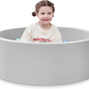 AUCT 20937 - SHJADE Foam Ball Pit, 35.4"x 11.8" Ball Pits for Toddlers-Grey