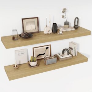 AUCT 20430 - $96 Acovy 48 Inch Floating Shelves, 12" Deep Floating Shelf Wall Mounted, 48" Wall Shelves