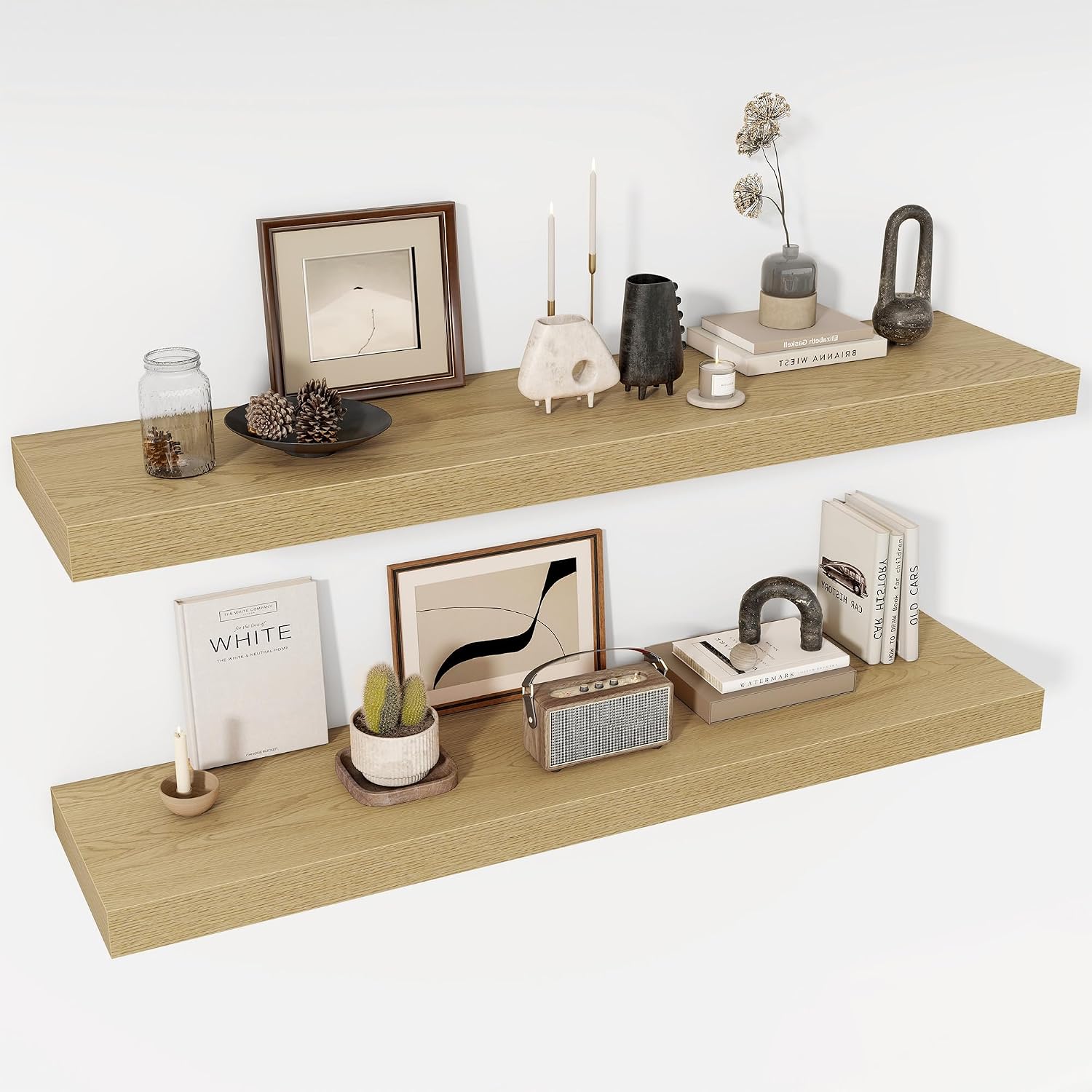 AUCT 20430 - $96 Acovy 48 Inch Floating Shelves, 12" Deep Floating Shelf Wall Mounted, 48" Wall Shelves