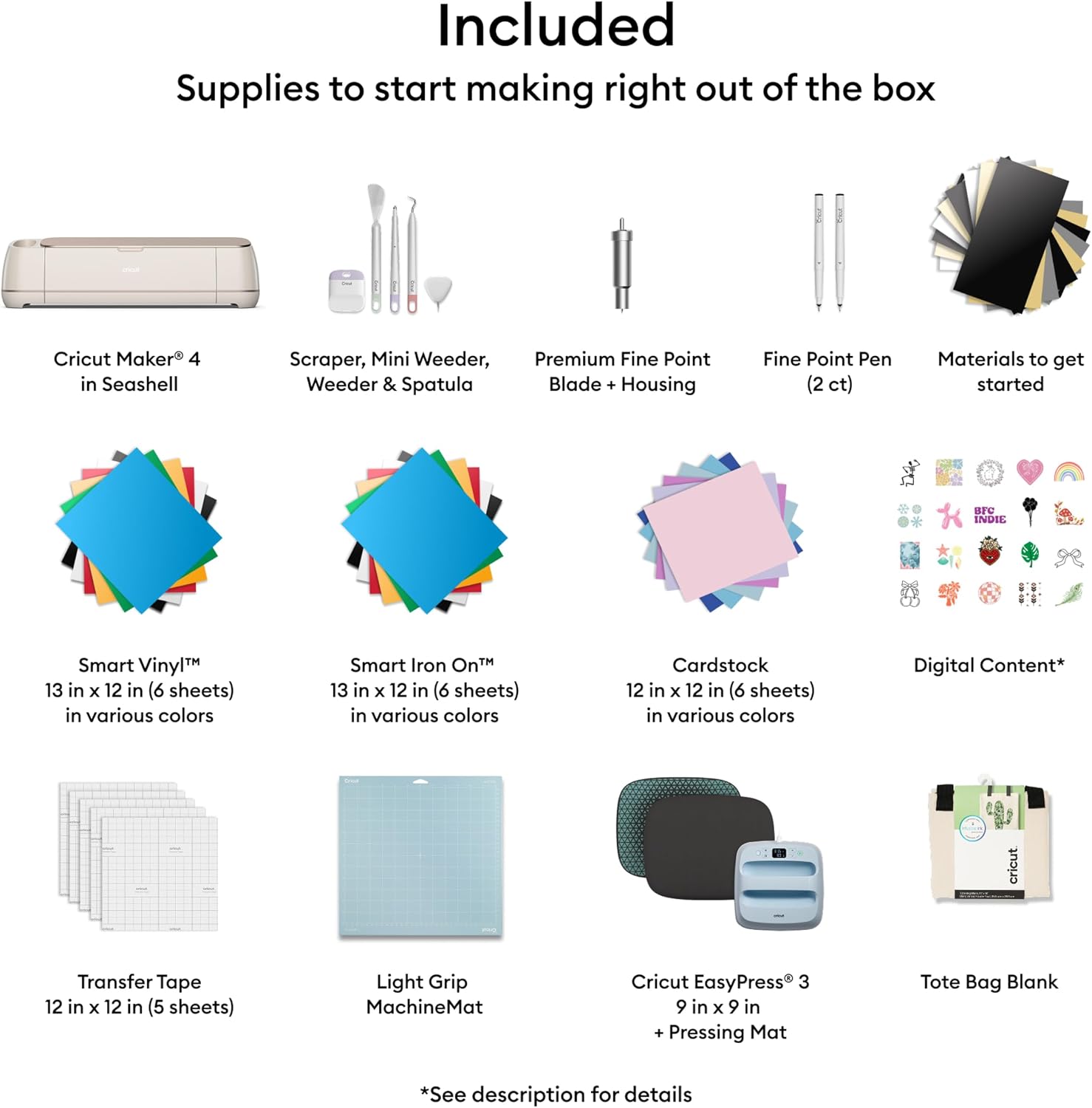 AUCT 20989 - $469 Cricut Maker 4 - Smart Cutting Machine (Seashell) | Engagement Plus Bundle - Image 2