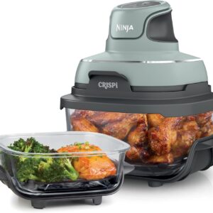 AUCT 21734 - $160 Ninja Crispi Glass Air Fryer, 4-in-1, Green, FN101SG
