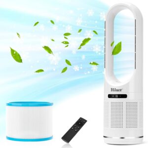 AUCT 21064 - $57 Hiluce Bladeless Fan with Air Purifier,20dB Quiet Tower Fan with Remote