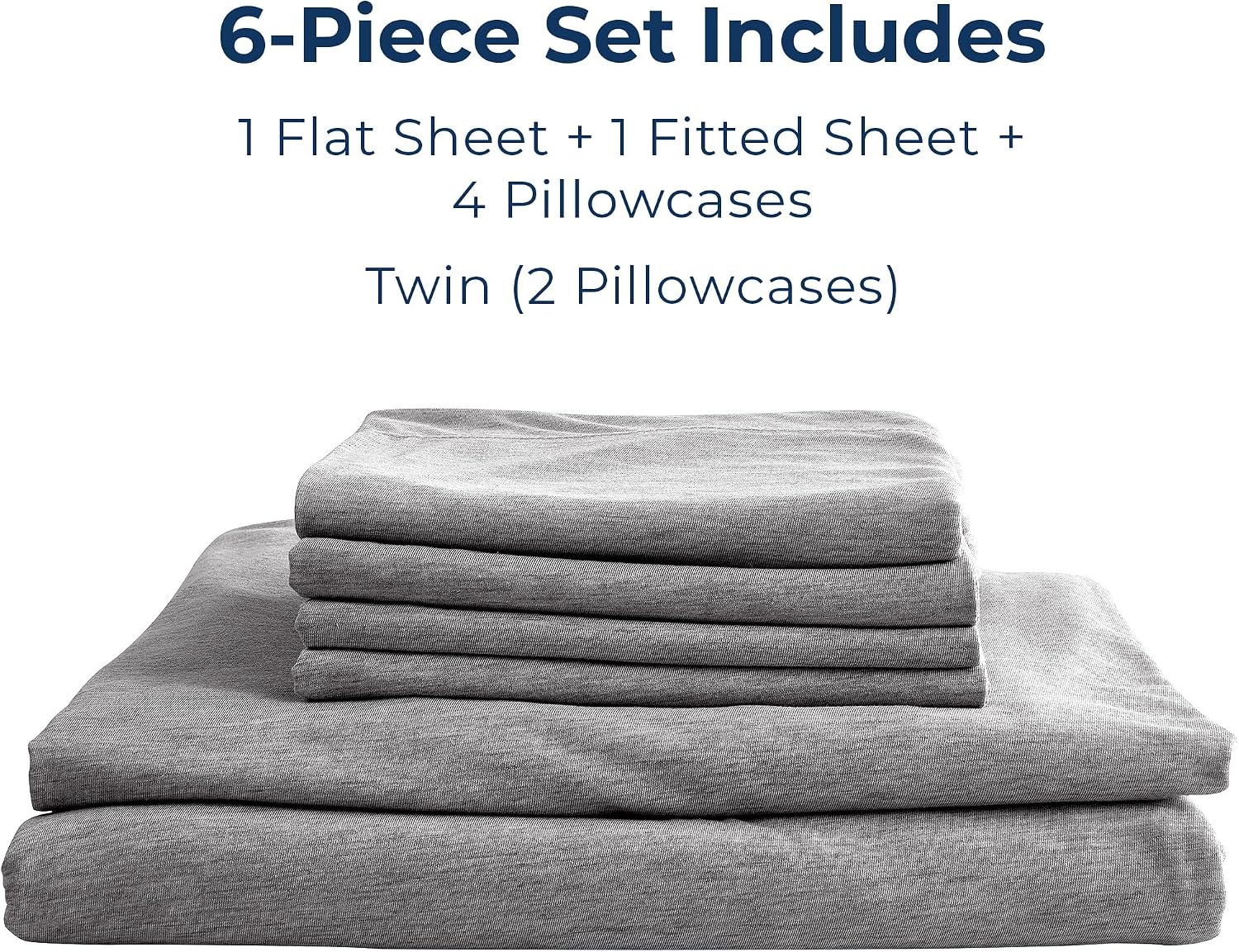 AUCT 20324 - Pure Bedding Bed Sheets - King Sheet Set 4-Piece, Heather Dark Grey - Hotel Luxury 1800 Br - Image 2
