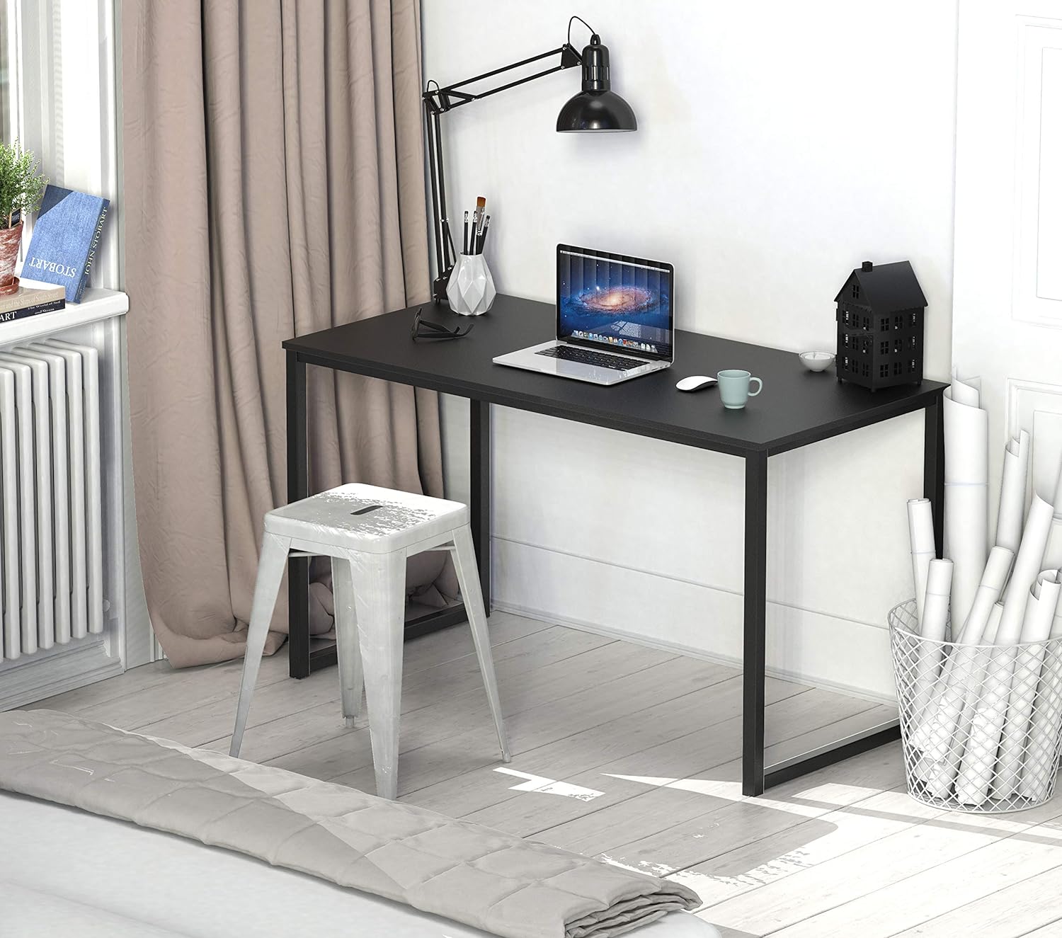 AUCT 20530 - $65 SHW Mission 40-Inch Home Office Computer Desk, Black - Image 2