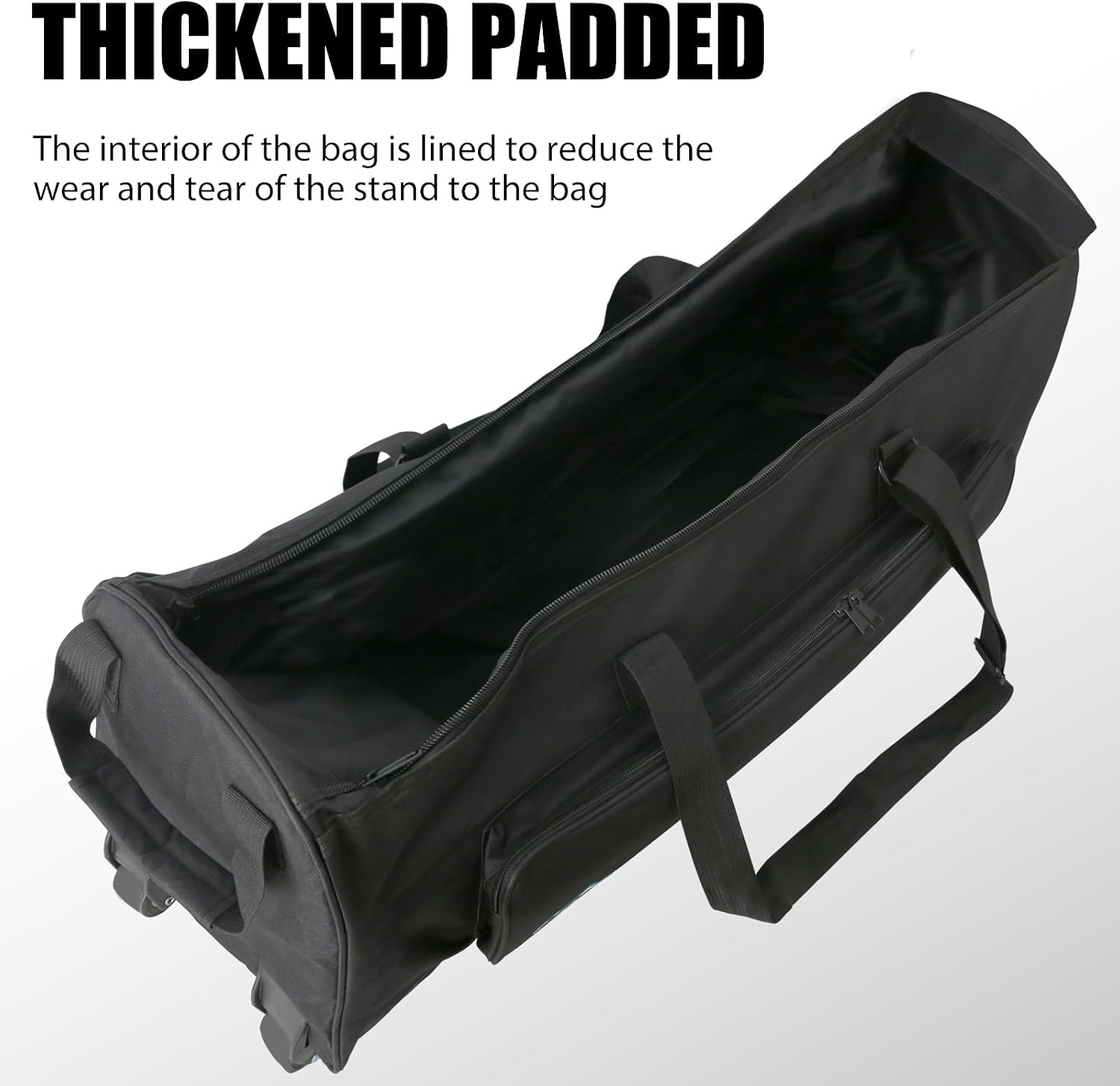 AUCT 20994 - $100 EASTROCK Drum Hardware Bag with Wheels Drum Stand Accessory Bag,Black - Image 2