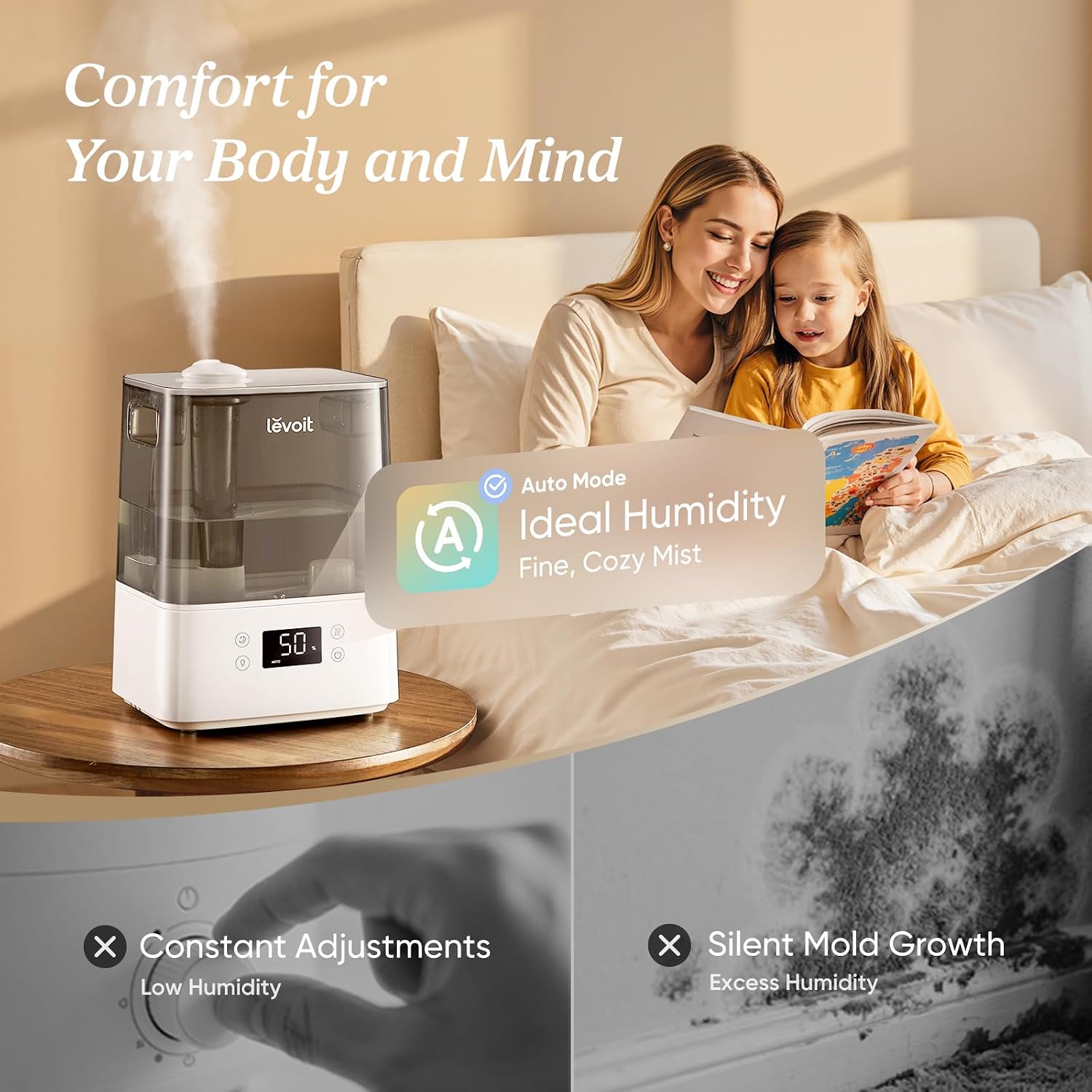 AUCT 20249 - $64 Levoit Humidifiers for Bedroom Large Room, 6L, 60H Runtime, 26dB, Smart App - Image 2