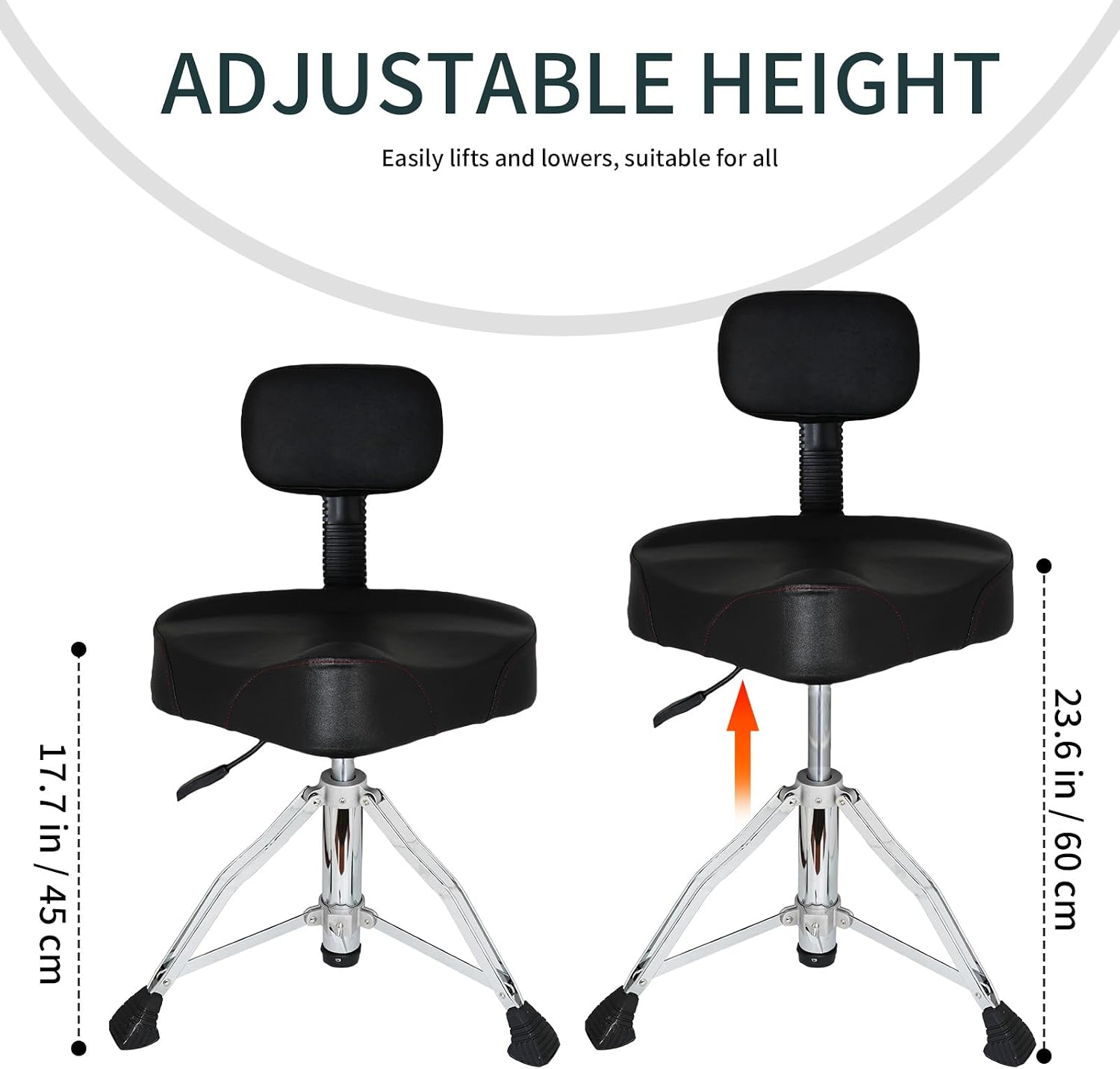 AUCT 20264 - $92 Heavy Duty Hydraulic Adjustable Drum Throne with Backrest for Adults - Image 2