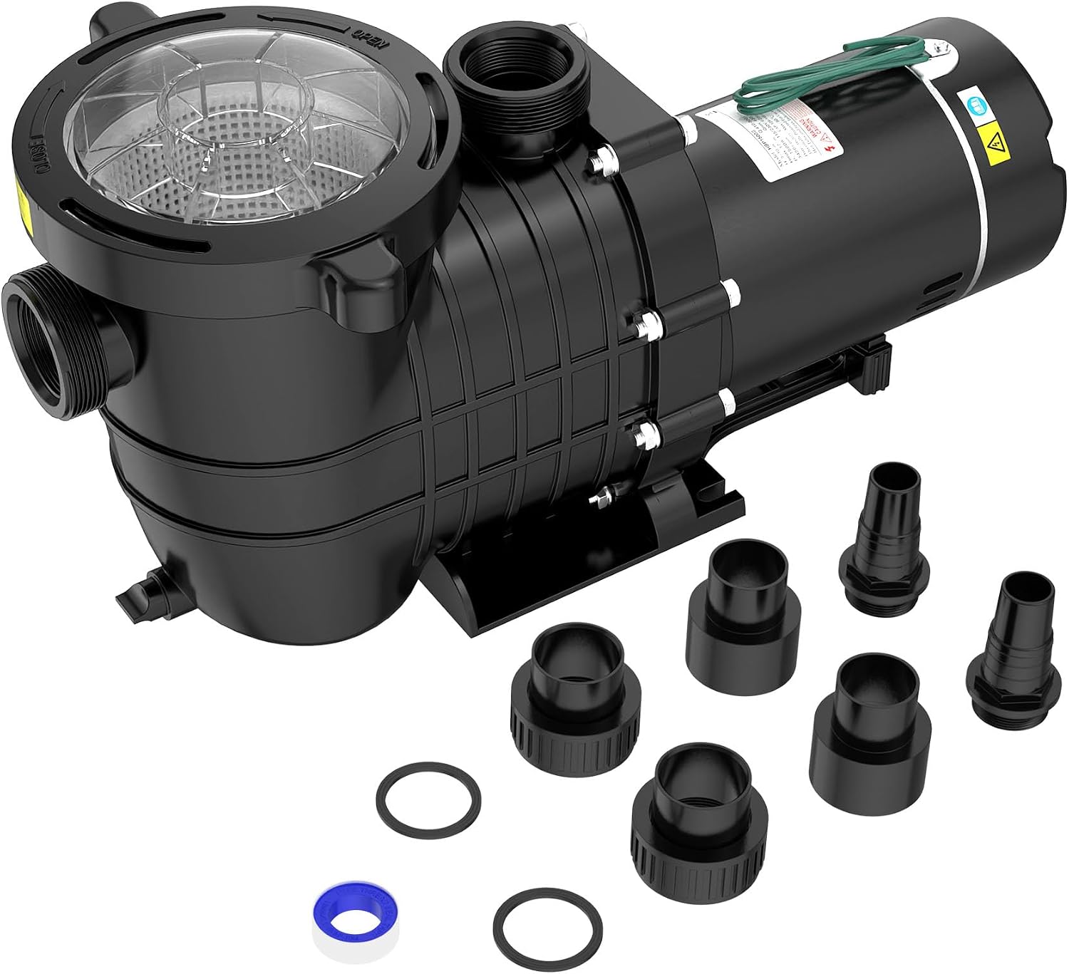 AUCT 22498 - $161 Seeutek 1.5HP Pool Pump for Above/In Ground Pools, 115V/230V 6600GPH