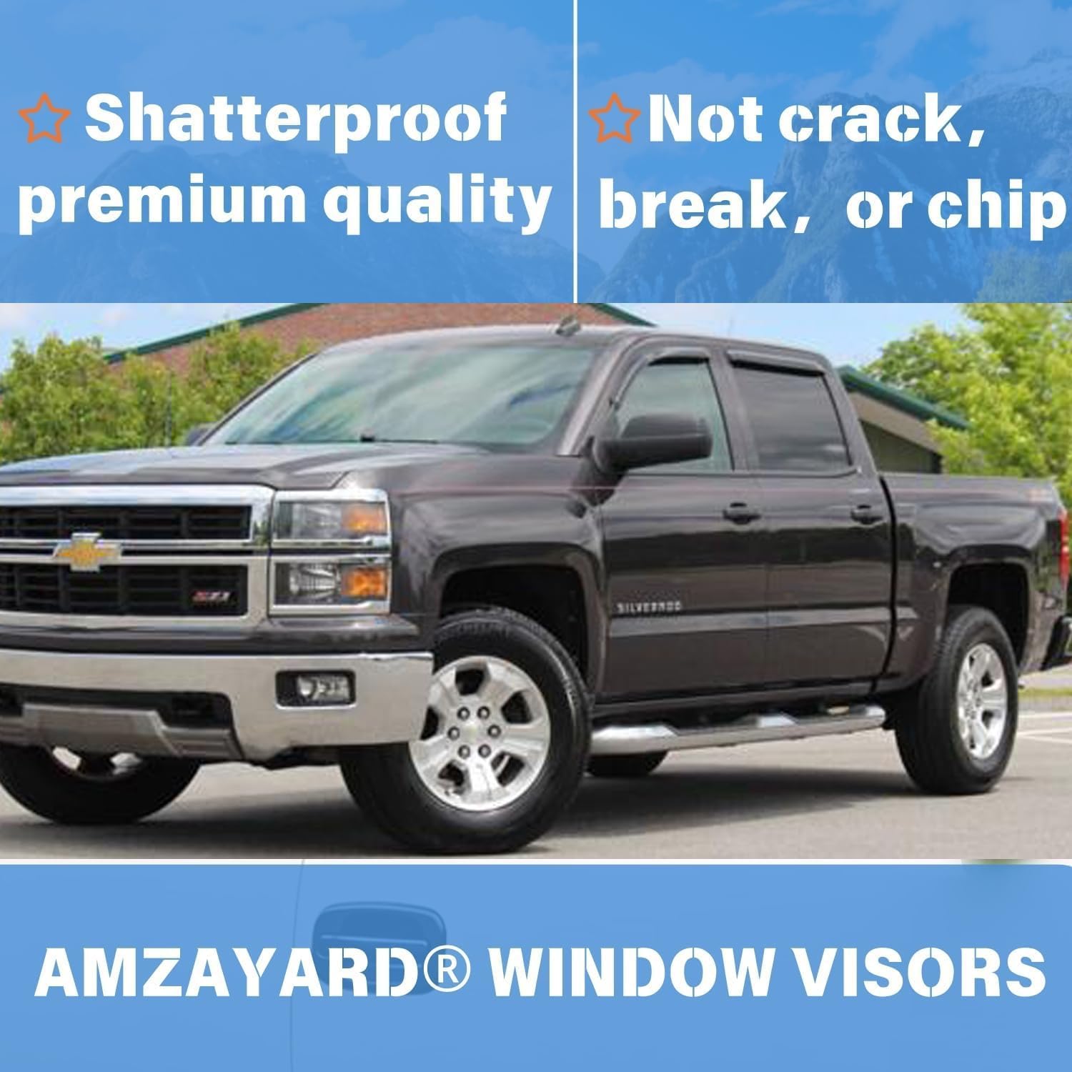 AUCT 21963 - Window Visors Rain Guards for 14-18 Silverado Sierra 1500 2500 HD 3500 HD - Image 3